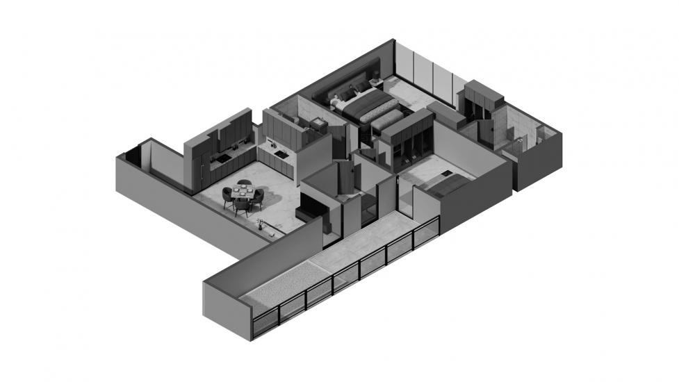 Планировка «2 BR Type A 98SQM» 3 комнаты в ЖК ELITZ