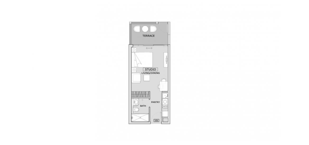 Floor plan «39SQM», 1 room in OXFORD BOULEVARD
