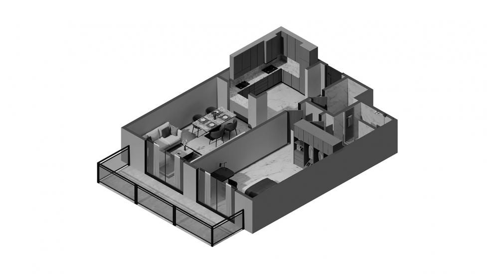 Floor plan «1 Bedroom 57SQM», 1 bedroom in BINGHATTI NOVA